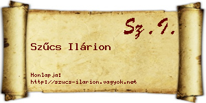 Szűcs Ilárion névjegykártya